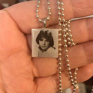 (2/$12.4/$20) David Cassidy Scrabble Tile Necklace